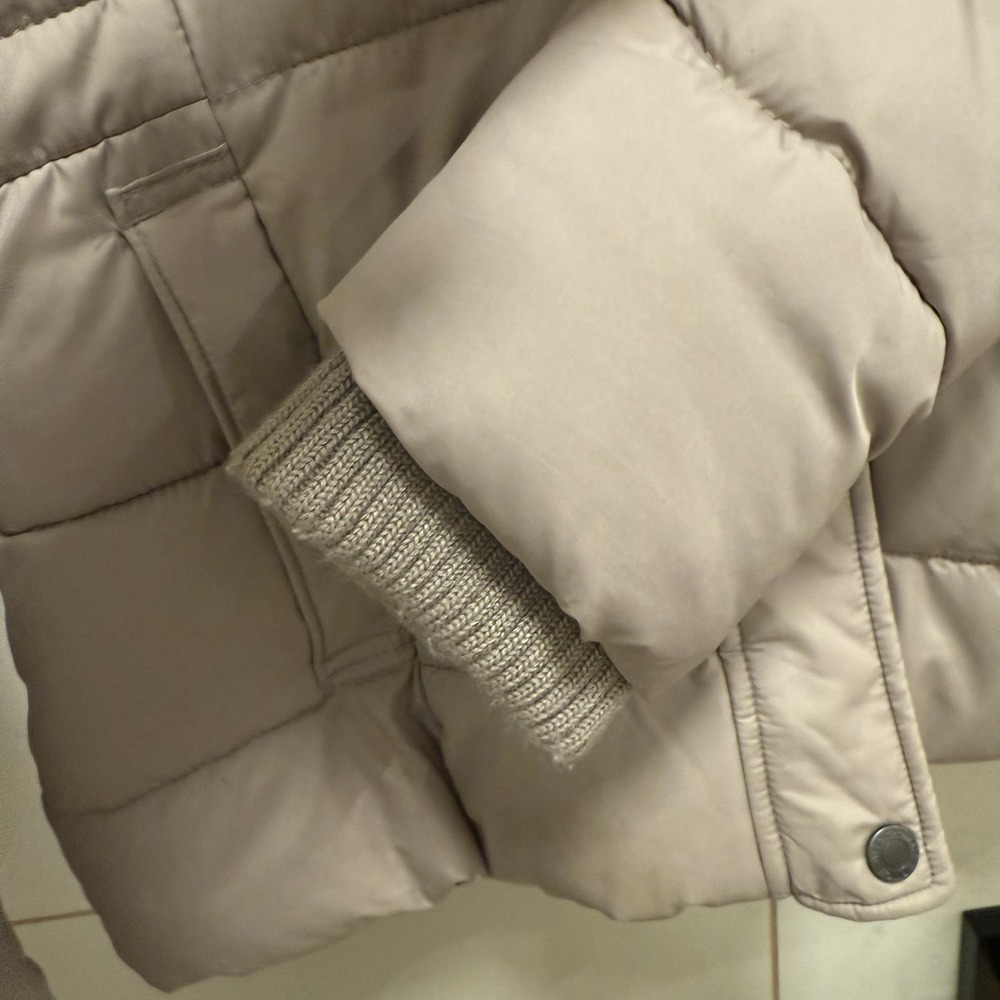 Abercrombie & Fitch Women Puffer Jacket Hooded Beige XS - Picture 4 of 7